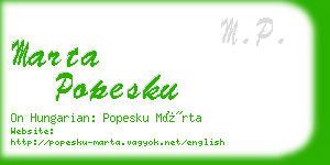 marta popesku business card